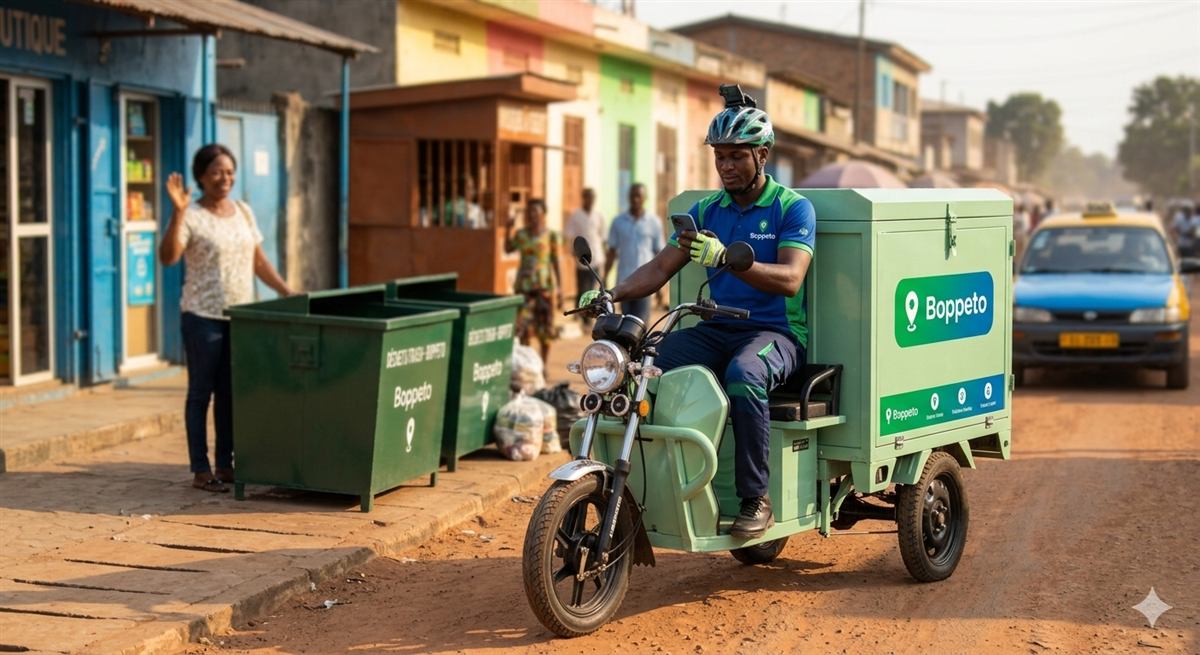 Un coursier Boppeto en route pour une collecte